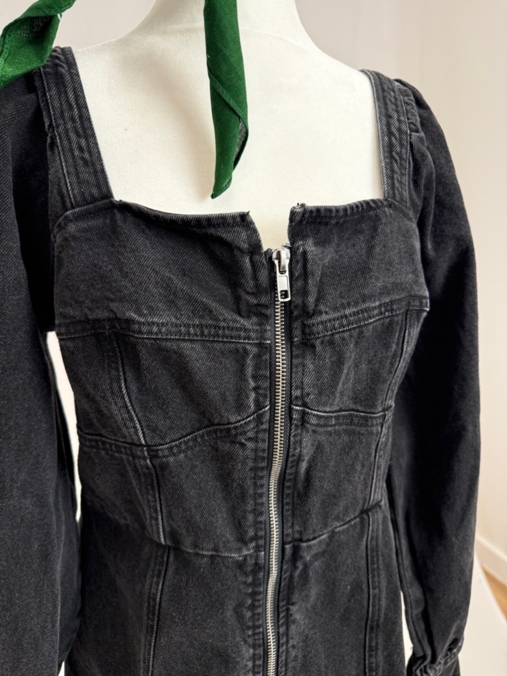 Future Collective by Kahlana Barfield Brown Black Denim Dress - Picture 3 of 5